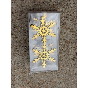 Set of 4 Vintage Solid Brass Snowflake Napkin Rings Winter Holiday Decor